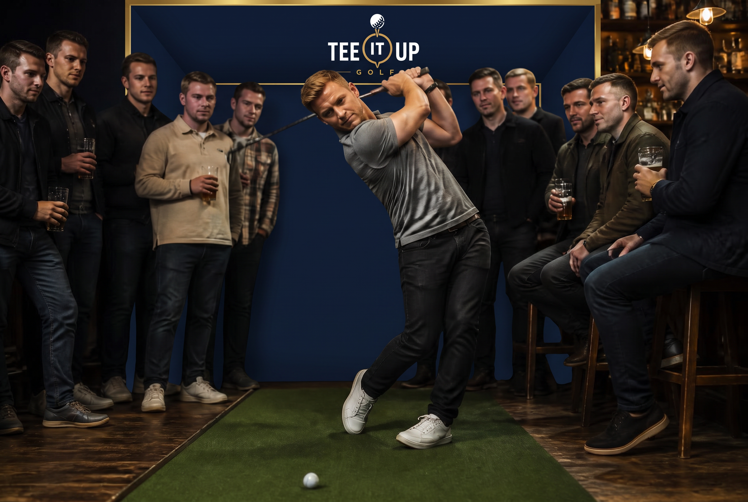 A player taking their shot as the crowd watches on league night