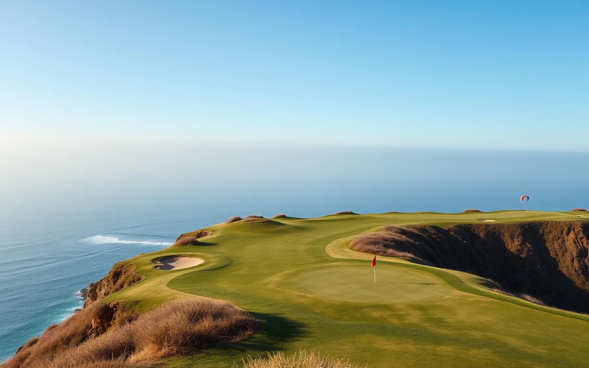 Clifftop fairway above the Pacific Ocean